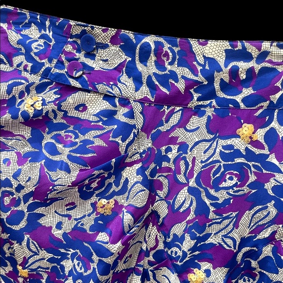 NWT Anthropologie Fei Scattered Sequins Floral Silk Skirt. Size 4 - Picture 4 of 9